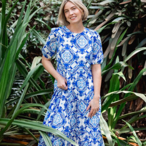 Ellen DRESS BLUE AND WHITE PORCELAIN 1