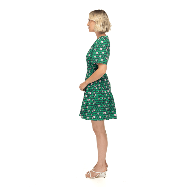 Sheana Dress Green Heart Print3